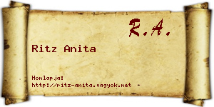 Ritz Anita névjegykártya