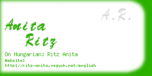 anita ritz business card